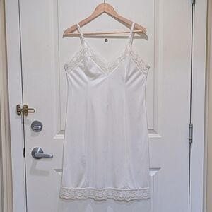 EUC L White Lacey Slip Dress